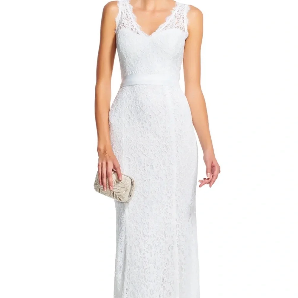 Adrianna Papell Sleeveless Bridal Dress Ivory - Picture 1 of 16